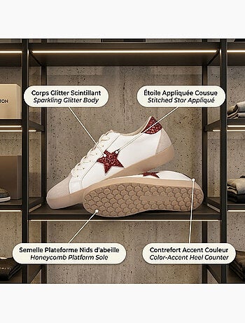 Sapatilhas Mulher Estrela Glitter Plataforma OZABI MMXXIV