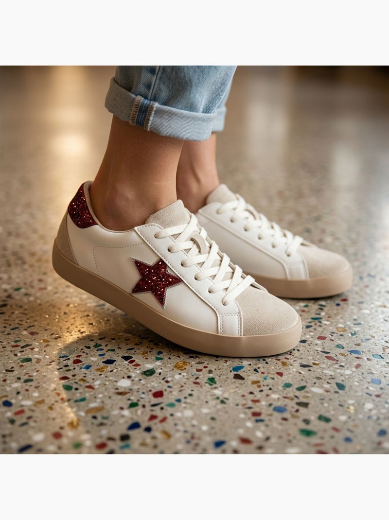 Sapatilhas Mulher Estrela Glitter Plataforma OZABI MMXXIV Vermelho - Kiabi