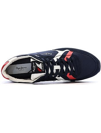 Sapatilhas pepe jeans brit road m para homem azul-marinho/vermelho