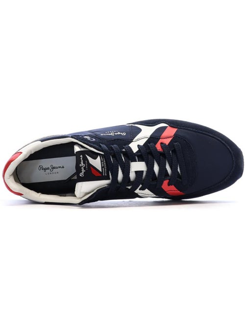 Sapatilhas pepe jeans brit road m para homem azul-marinho/vermelho - Kiabi