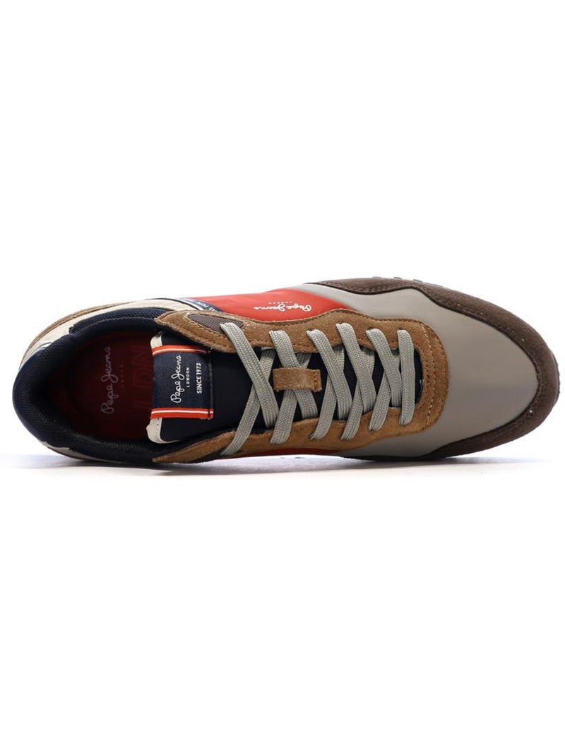 Sapatilhas pepe jeans brit road m para homem em castanho/vermelho/azul-marinho Castanho-capuccino - Kiabi