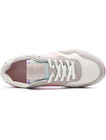 Sapatilhas pepe jeans london para mulher em cinzento, rosa e amarelo