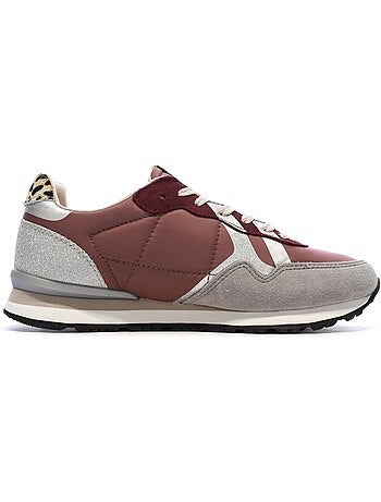 Sapatilhas pepe jeans marlon bordeaux/gris para mulher