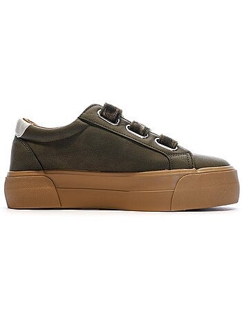 Sapatilhas plataforma kaki para mulher kaporal clovia