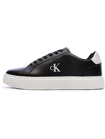 Sapatilhas Pretas Masculinas Calvin Klein Jeans Classic Cupsole com Atacadores