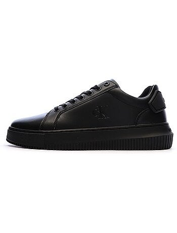 Sapatilhas Pretas Masculinas Calvin Klein Jeans Classic Cupsole com Atacadores