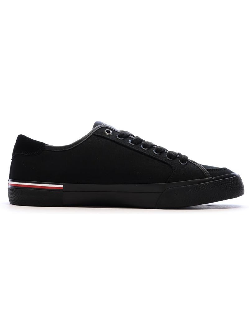 Sapatilhas Pretas Masculinas Tommy Hilfiger Core Corporate Vulcs Preto - Kiabi