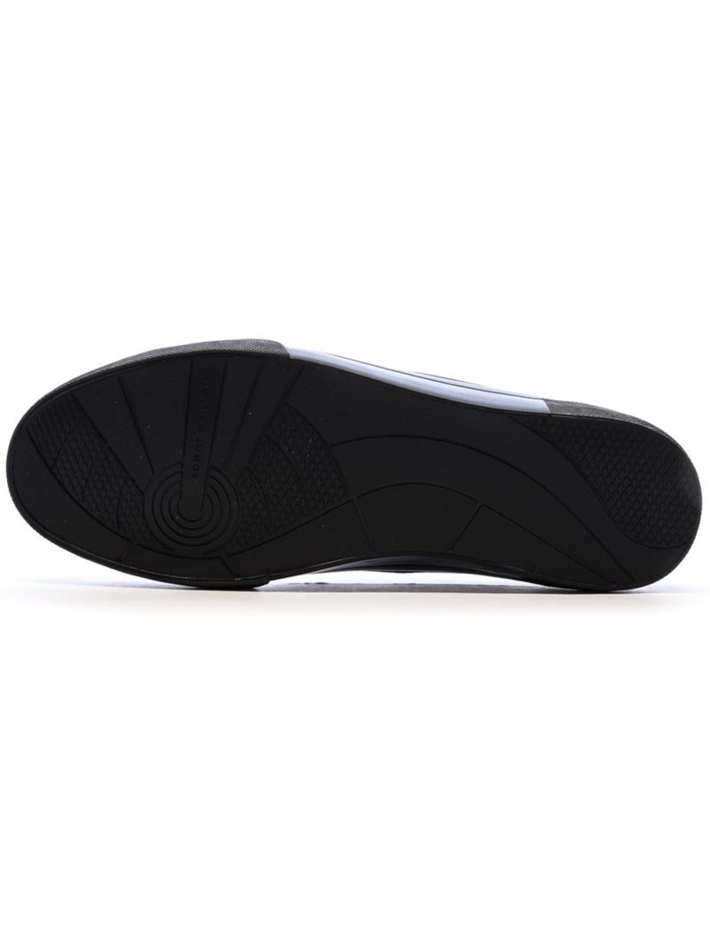 Sapatilhas Pretas Masculinas Tommy Hilfiger Core Corporate Vulcs Preto - Kiabi
