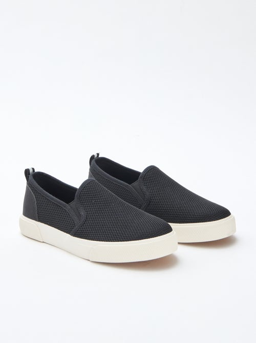 Sapatilhas rasas slip-on em malha lisa - Kiabi