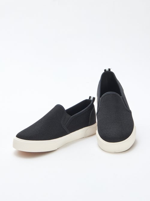 Sapatilhas rasas slip-on em malha lisa - Kiabi