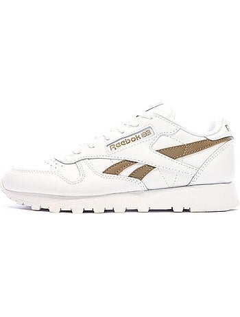 Sapatilhas reebok classic leather para mulher branco/castanho