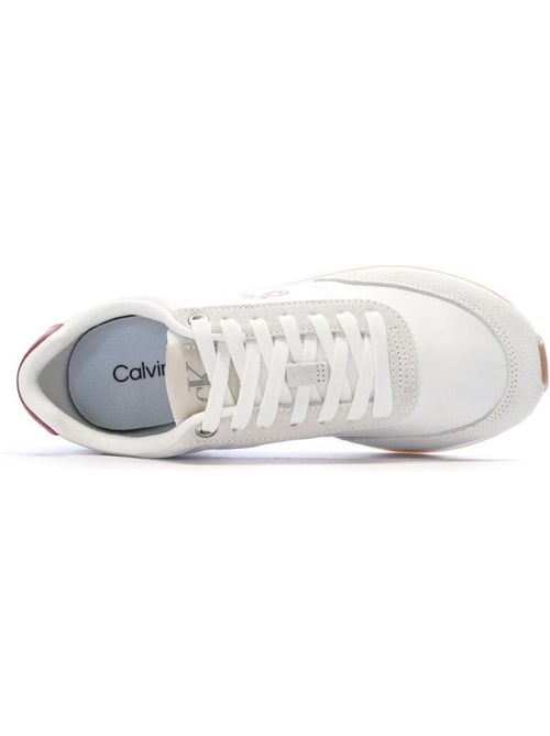 Sapatilhas Retro Calvin Klein Jeans para Mulher Branco/Vermelho - Kiabi
