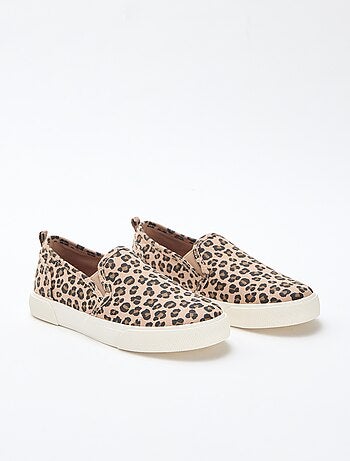 Sapatilhas slip-on com estampado de leopardo