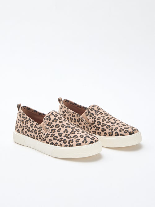 Sapatilhas slip-on com estampado de leopardo - Kiabi