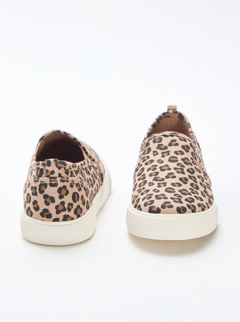 Sapatilhas slip-on com estampado de leopardo Castanho - Kiabi