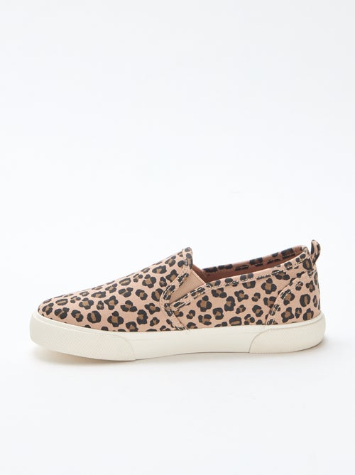 Sapatilhas slip-on com estampado de leopardo - Kiabi
