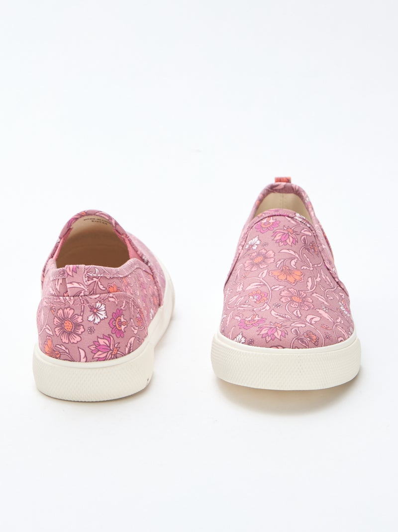 Sapatilhas slip-on com estampado liso Rosa - Kiabi
