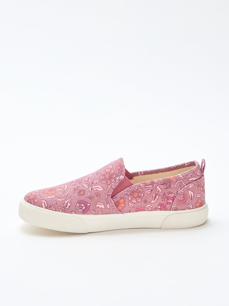 Sapatilhas slip-on com estampado liso Rosa - Kiabi