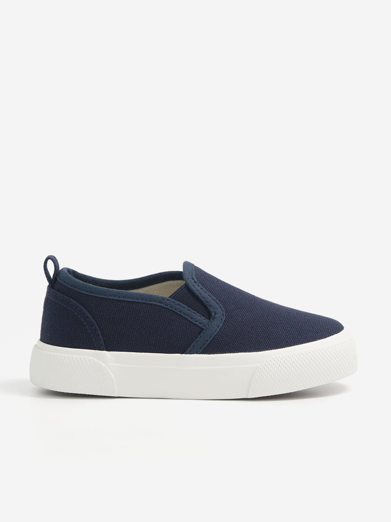 Sapatilhas slip-on com fechos de velcro com padrão Azul - Kiabi