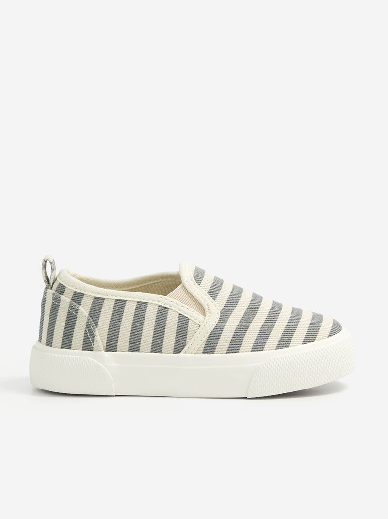 Sapatilhas slip-on com fechos de velcro com padrão Azul - Kiabi