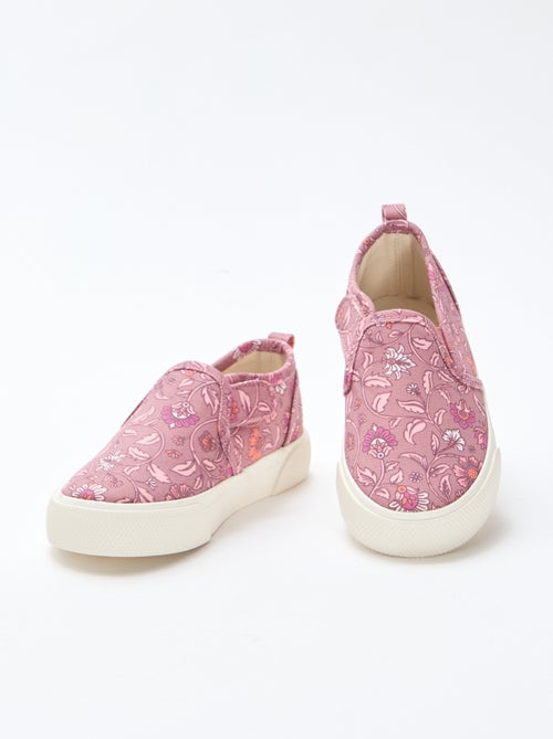 Sapatilhas slip-on com flores - Kiabi
