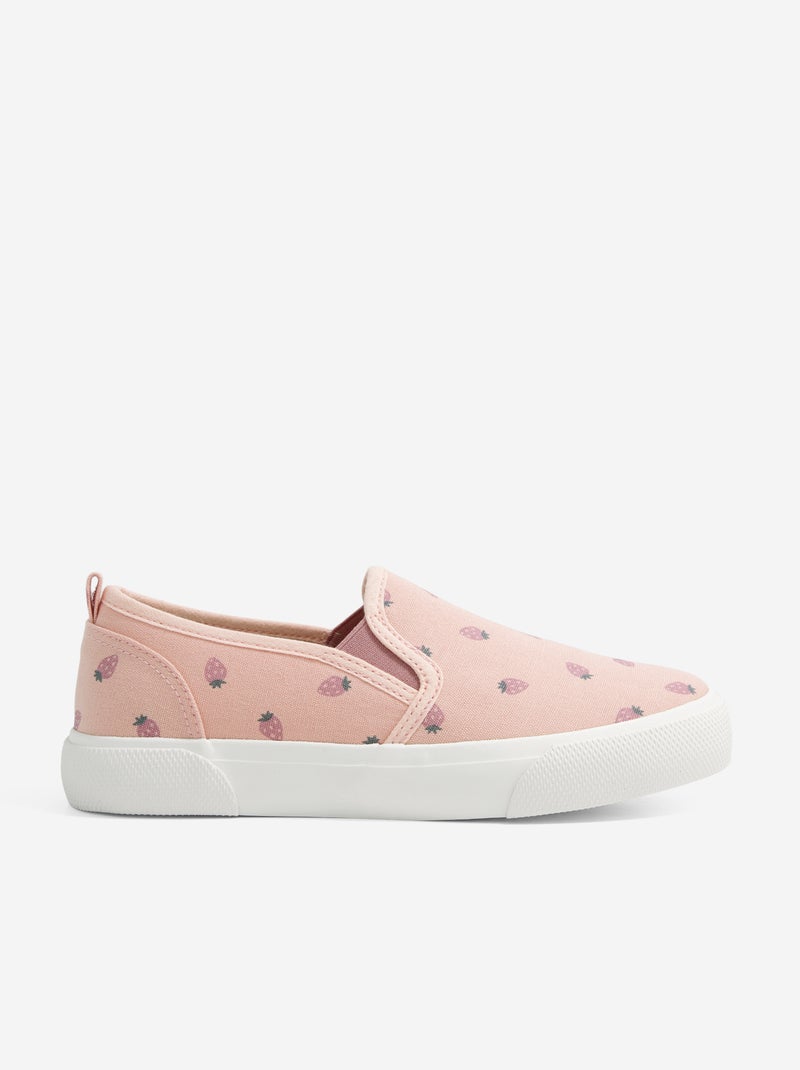 Sapatilhas slip-on com padrão Rosa - Kiabi