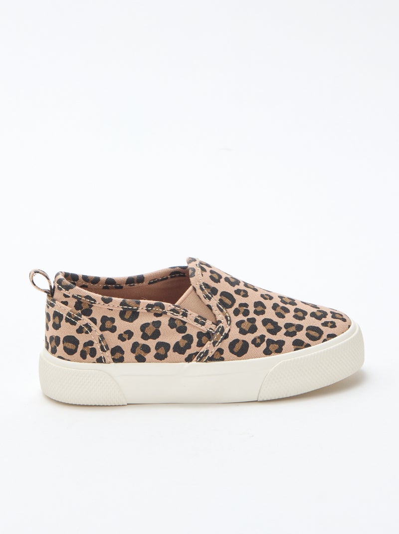 Sapatilhas slip-on leopardo Castanho - Kiabi