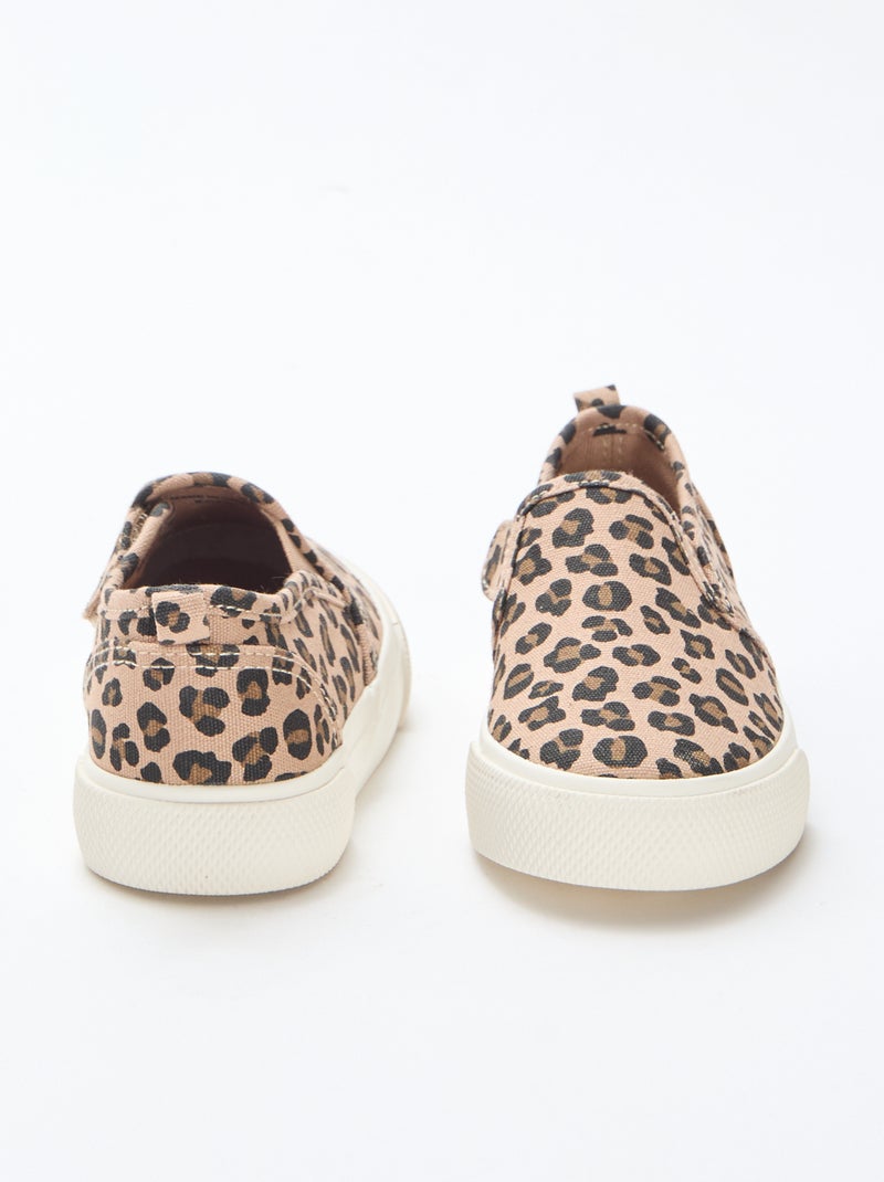 Sapatilhas slip-on leopardo Castanho - Kiabi