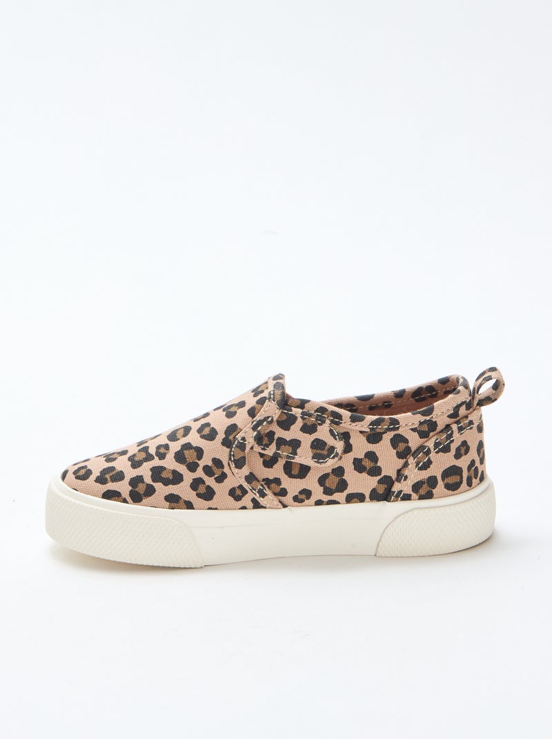 Sapatilhas slip-on leopardo Castanho - Kiabi