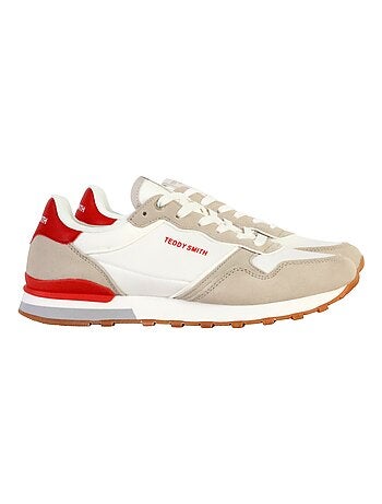 Sapatilhas teddy smith 120097 brancas e vermelhas para homem