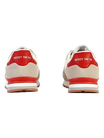 Sapatilhas teddy smith 120097 brancas e vermelhas para homem
