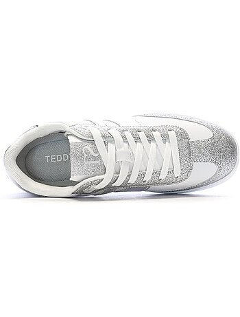 Sapatilhas Teddy Smith Plata Brancas e Prateadas para Mulher