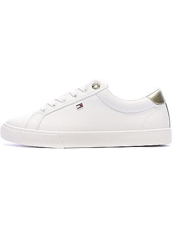 Sapatilhas tommy hilfiger brancas e prateadas para mulher