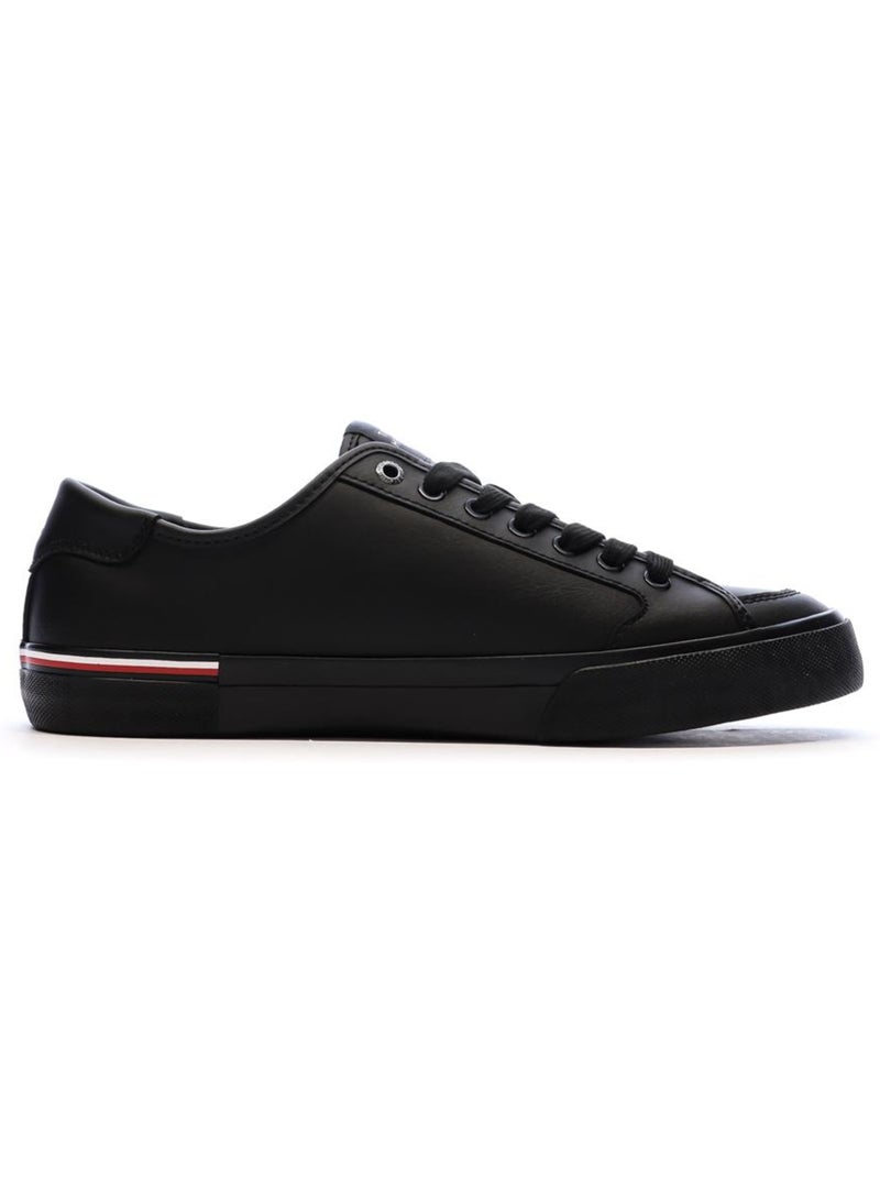 Sapatilhas Tommy Hilfiger Core Corporate Vulc em Pele Preta para Homem Preto - Kiabi