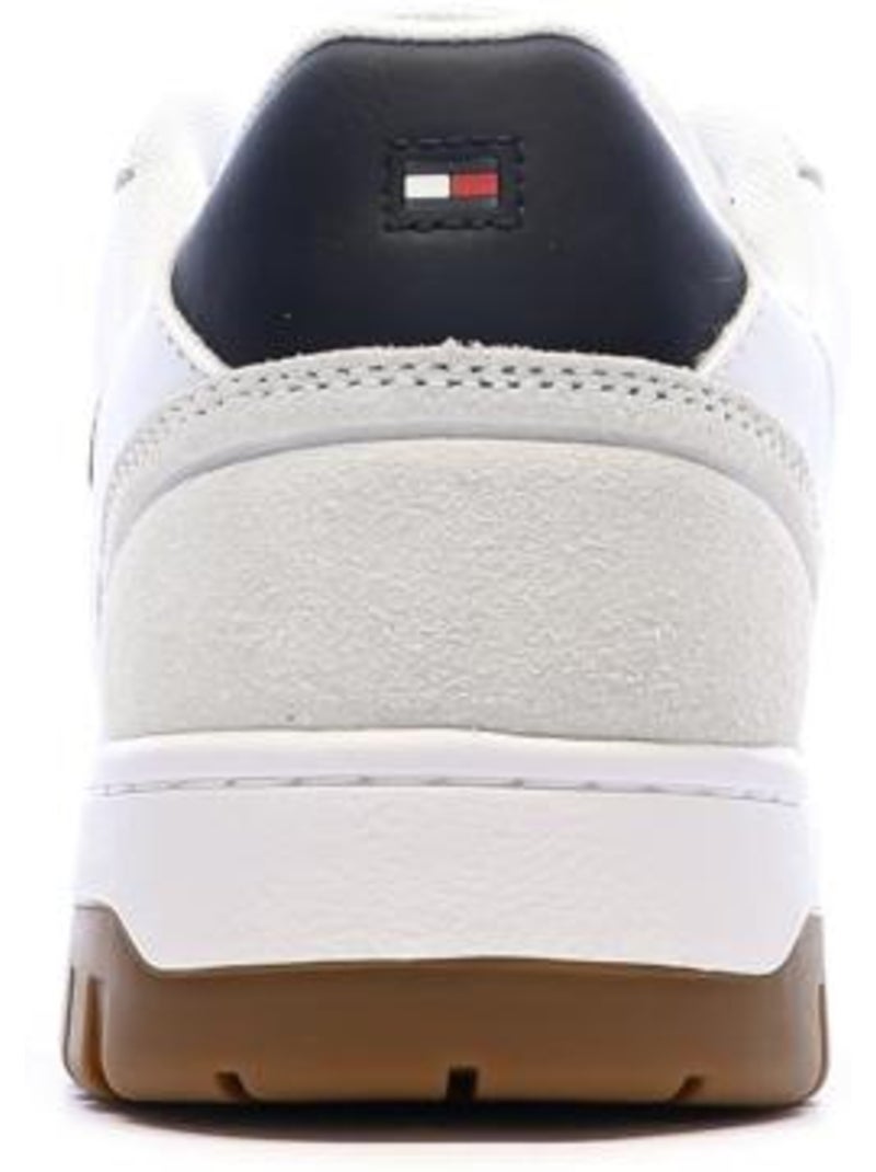 Sapatilhas tommy hilfiger core leather para homem em branco e azul-marinho Azul - Kiabi
