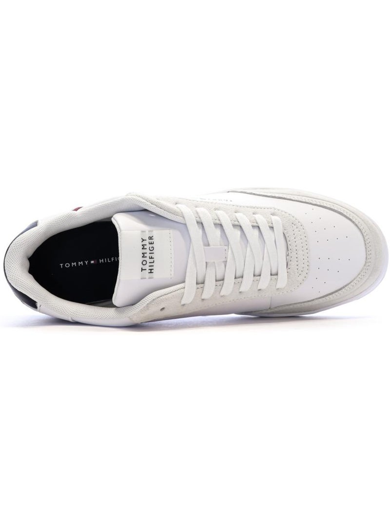 Sapatilhas tommy hilfiger core leather para homem em branco e azul-marinho Azul - Kiabi