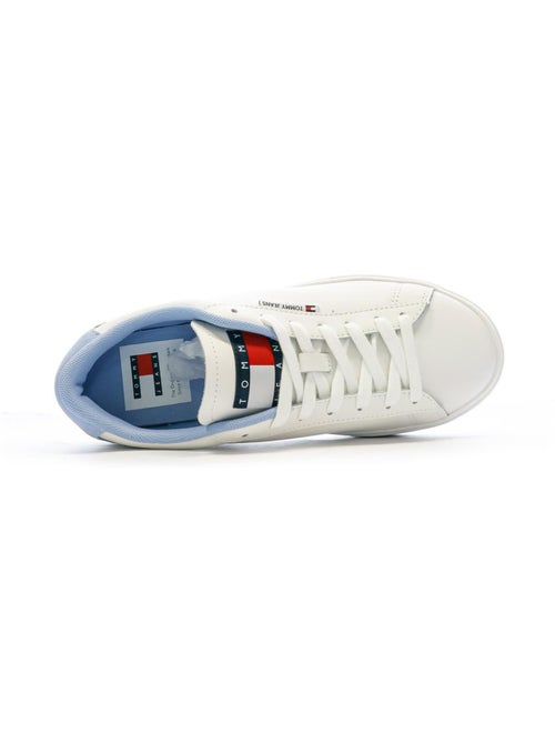 Sapatilhas Tommy Hilfiger Cupsole para Mulher em Branco e Azul - Kiabi Sapatilhas Tommy Hilfiger Cupsole para Mulher em Branco e Azul - Kiabi