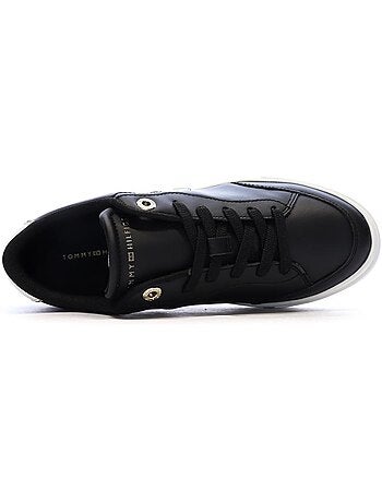 Sapatilhas Tommy Hilfiger Essential Chic Curtas Pretas para Mulher