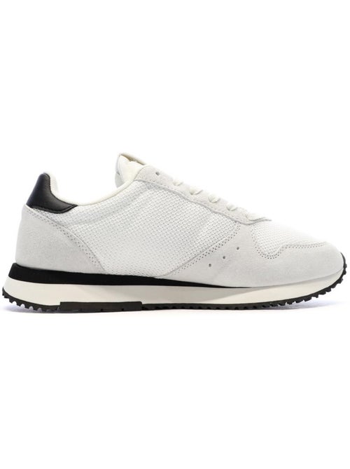 Sapatilhas tommy hilfiger eva runner em pele brancas/azul-marinho para homem - Kiabi