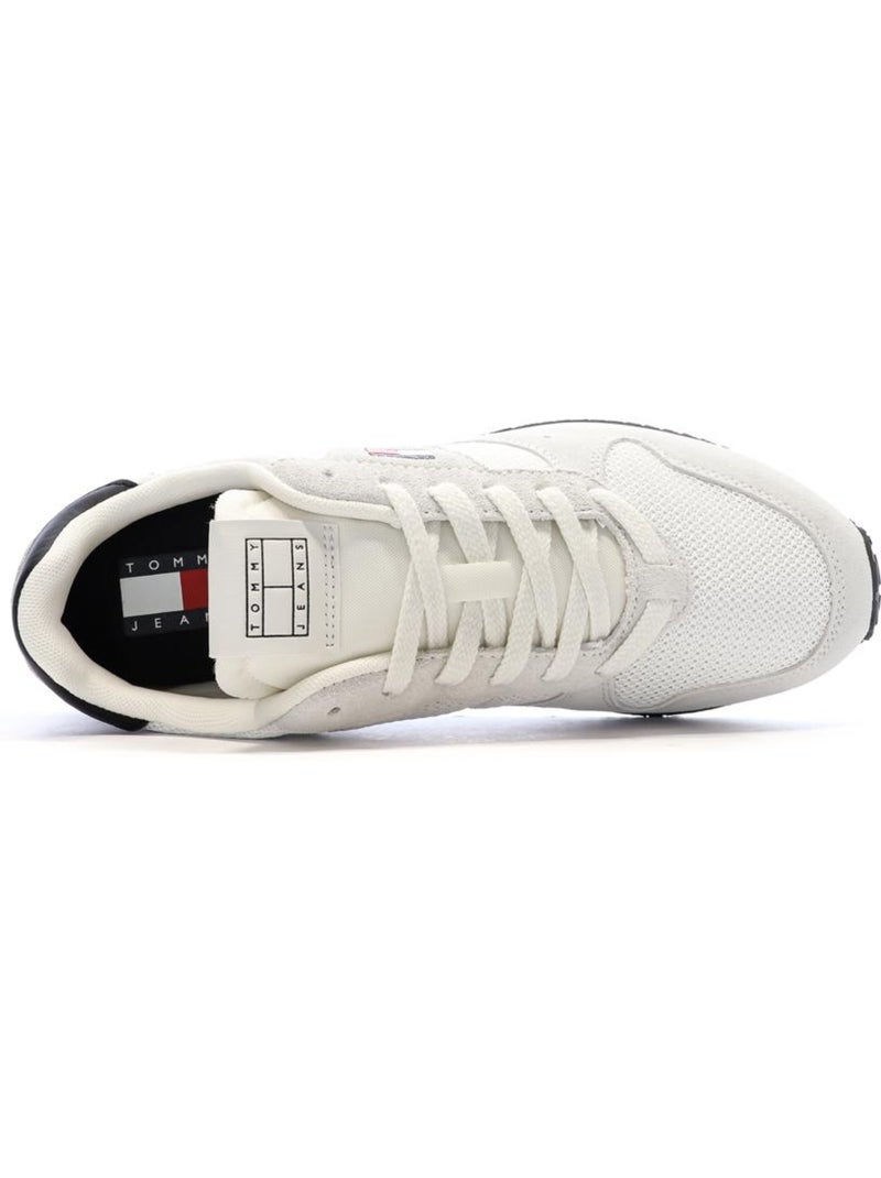 Sapatilhas tommy hilfiger eva runner em pele brancas/azul-marinho para homem Branco - Kiabi