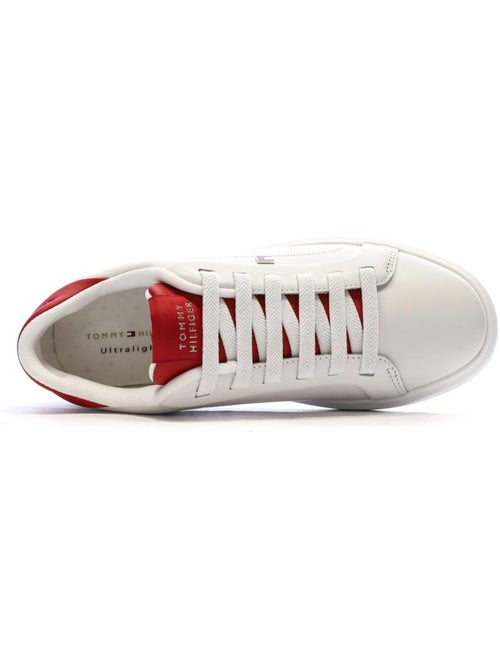 Sapatilhas Tommy Hilfiger Icon para Mulher em Branco e Vermelho - Kiabi