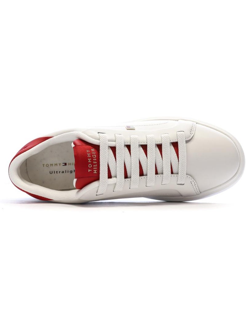 Sapatilhas Tommy Hilfiger Icon para Mulher em Branco e Vermelho Bege - Kiabi