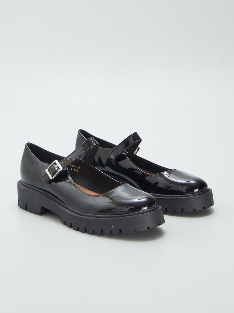 Sapatinhos abertos de verniz PRETO - Kiabi