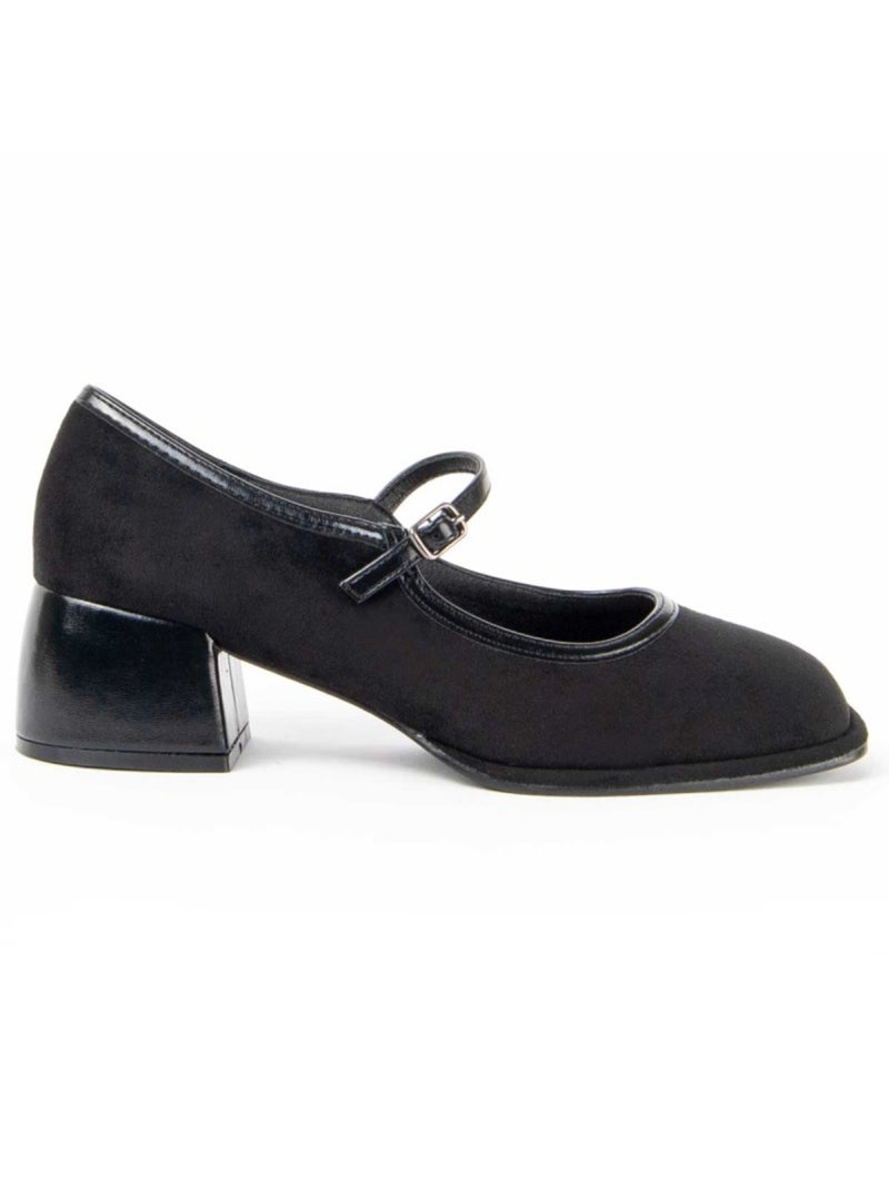Sapato Com Salto Material Sintético E Têxtil Montevita Preto - Kiabi