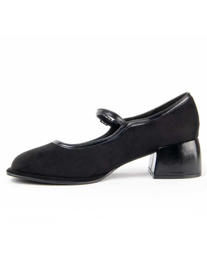 Sapato Com Salto Material Sintético E Têxtil Montevita Preto - Kiabi