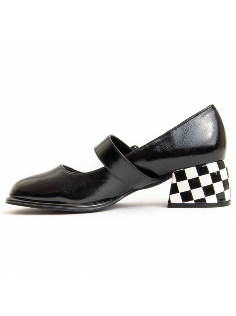 Sapato Com Salto Material Sintético E Têxtil Montevita Preto - Kiabi