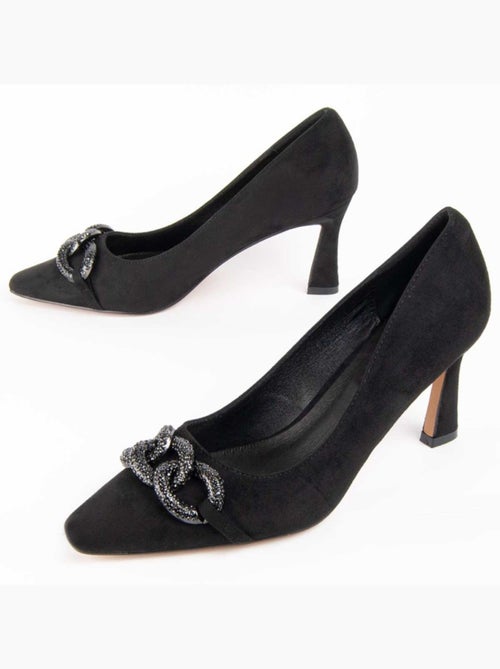 Sapato Com Salto Material Sintético E Têxtil Montevita - Kiabi Sapato Com Salto Material Sintético E Têxtil Montevita - Kiabi