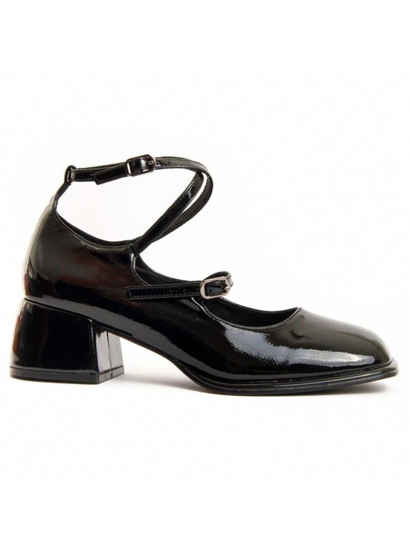 Sapato Com Salto Material Sintético E Têxtil Montevita Preto - Kiabi