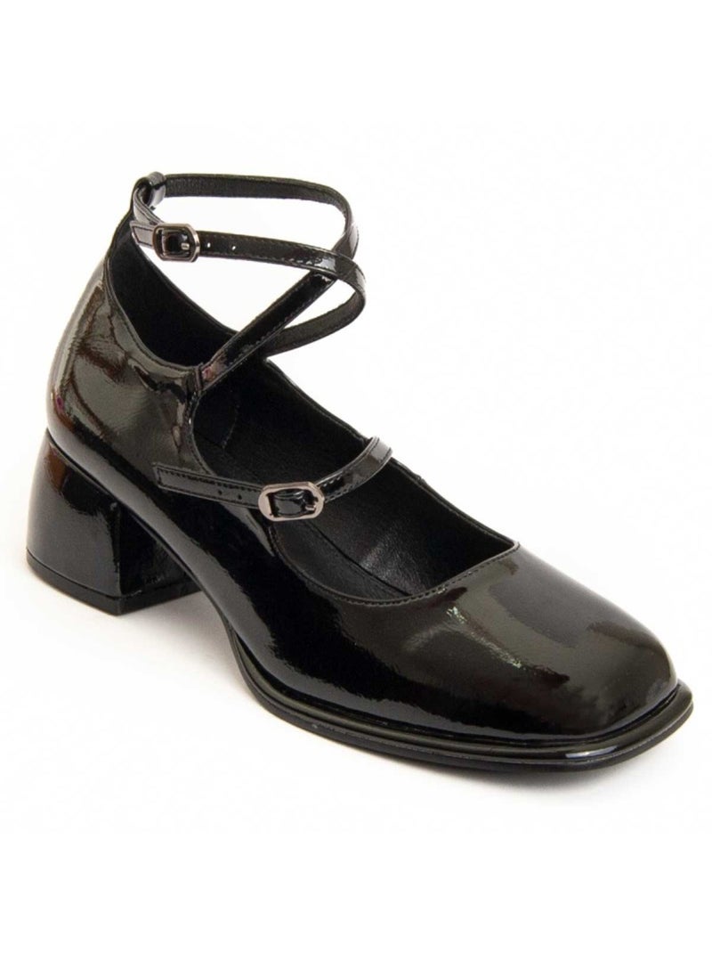 Sapato Com Salto Material Sintético E Têxtil Montevita Preto - Kiabi