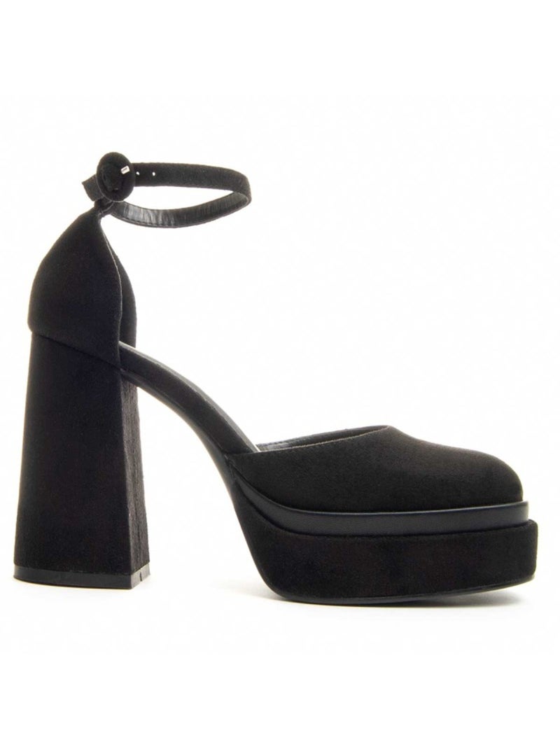 Sapato Com Salto Material Sintético E Têxtil Montevita Preto - Kiabi